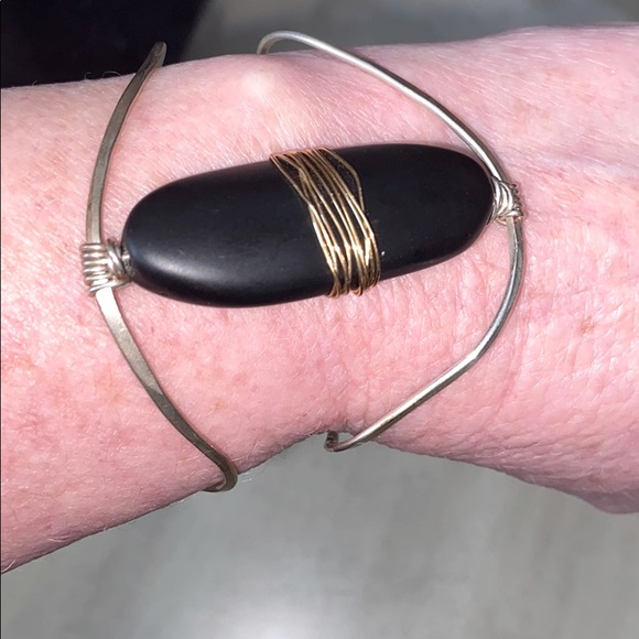 Artisan One-Of-A-Kind Cuff in Silver-Black-Gold - Picture 6 of 7